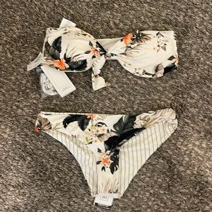 Rip Curl On The Coast Bandeau Bikini Top & Reversible Cheeky Bottoms